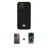 MARSİLYAN™- iPhone 12 Pro Max Kılıf Vadi Çizgi Prime - Şeffaf 360 Full Body Arka Koruyucu + Neon Fosforlu Kamera Lens - TU