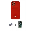 MARSİLYAN™- iPhone 12 Pro Max Kılıf Vadi Çizgi Prime - Şeffaf 360 Full Body Arka Koruyucu + Renkli Kamera Lens Koruma Cam - TU