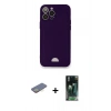 MARSİLYAN™- iPhone 12 Pro Max Kılıf Vadi Çizgi Prime - Şeffaf 360 Full Body Arka Koruyucu + Renkli Kamera Lens Koruma Cam - SI