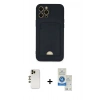 MARSİLYAN™- iPhone 12 Pro Max Kılıf Vadi Çizgi Prime - Şeffaf Royal Nano Ekran Koruyucu + Gold Shine Kamera Lens