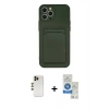 MARSİLYAN™- iPhone 12 Pro Max Kılıf Vadi Çizgi Prime - Şeffaf Royal Nano Ekran Koruyucu + Gold Shine Kamera Lens