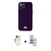 MARSİLYAN™- iPhone 12 Pro Max Kılıf Vadi Çizgi Prime - Şeffaf Royal Nano Ekran Koruyucu + Gold Shine Kamera Lens