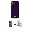 MARSİLYAN™- iPhone 12 Pro Max Kılıf Vadi Çizgi Prime - Şeffaf Royal Nano Ekran Koruyucu + Neon Fosforlu Kamera Lens - MI