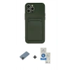 MARSİLYAN™- iPhone 12 Pro Max Kılıf Vadi Çizgi Prime - Şeffaf Royal Nano Ekran Koruyucu + Siyah Shine Kamera Lens Koruma Cam