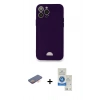 MARSİLYAN™- iPhone 12 Pro Max Kılıf Vadi Çizgi Prime - Şeffaf Royal Nano Ekran Koruyucu + Renkli Kamera Lens Koruma Cam - TU