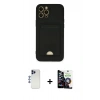 MARSİLYAN™- iPhone 12 Pro Max Kılıf Vadi Çizgi Prime - Şeffaf Temperli Cam Ekran Koruyucu + Shine Kamera Lens - LT