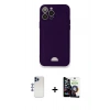 MARSİLYAN™- iPhone 12 Pro Max Kılıf Vadi Çizgi Prime - Şeffaf Temperli Cam Ekran Koruyucu + Shine Kamera Lens - LT