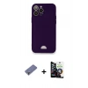 MARSİLYAN™- iPhone 12 Pro Max Kılıf Vadi Çizgi Prime - Şeffaf Temperli Cam Ekran Koruyucu + Metal Kamera Lens Koruma Cam - GD