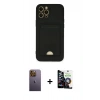 MARSİLYAN™- iPhone 12 Pro Max Kılıf Vadi Çizgi Prime - Şeffaf Temperli Cam Ekran Koruyucu + Neon Fosforlu Kamera Lens - SI
