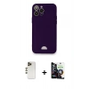 MARSİLYAN™- iPhone 12 Pro Max Kılıf Vadi Çizgi Prime - Şeffaf Temperli Cam Ekran Koruyucu + Shine Kamera Lens - GD