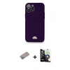 MARSİLYAN™- iPhone 12 Pro Max Kılıf Vadi Çizgi Prime - Şeffaf Temperli Cam Ekran Koruyucu + Shine Kamera Lens Koruma Cam - SABE