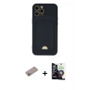 MARSİLYAN™- iPhone 12 Pro Max Kılıf Vadi Çizgi Prime - Şeffaf Temperli Cam Ekran Koruyucu + Shine Kamera Lens Koruma Cam - SABE