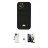 MARSİLYAN™- iPhone 12 Pro Max Kılıf Vadi Çizgi Prime - Şeffaf Temperli Cam Ekran Koruyucu + Shine Kamera Lens - GD