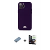 MARSİLYAN™- iPhone 12 Pro Max Kılıf Vadi Çizgi Prime - Şeffaf Temperli Cam Ekran Koruyucu + Shine Kamera Lens Koruma Cam - GS