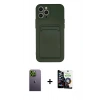 MARSİLYAN™- iPhone 12 Pro Max Kılıf Vadi Çizgi Prime - Şeffaf Temperli Cam Ekran Koruyucu + Neon Fosforlu Kamera Lens - YL