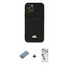 MARSİLYAN™- iPhone 12 Pro Max Kılıf Vadi Çizgi Prime - Şeffaf Uv Polymer Nano Ekran Koruyucu + Gökkuşağı Shine Kamera Lens Koruma Cam