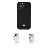 MARSİLYAN™- iPhone 12 Pro Max Kılıf Vadi Çizgi Prime - Şeffaf Uv Polymer Nano Ekran Koruyucu + Shine Kamera Lens - GD