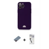 MARSİLYAN™- iPhone 12 Pro Max Kılıf Vadi Çizgi Prime - Şeffaf Uv Polymer Nano Ekran Koruyucu + Metal Kamera Lens Koruma Cam - KI