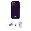 MARSİLYAN™- iPhone 12 Pro Max Kılıf Vadi Çizgi Prime - Şeffaf Uv Polymer Nano Ekran Koruyucu + Renkli Kamera Lens Koruma Cam - MI