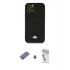 MARSİLYAN™- iPhone 12 Pro Max Kılıf Vadi Çizgi Prime - Şeffaf Uv Polymer Nano Ekran Koruyucu + Metal Kamera Lens Koruma Cam - GD