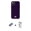 MARSİLYAN™- iPhone 12 Pro Max Kılıf Vadi Çizgi Prime - Şeffaf Uv Polymer Nano Ekran Koruyucu + Metal Kamera Lens Koruma Cam - GD