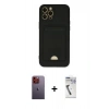 MARSİLYAN™- iPhone 12 Pro Max Kılıf Vadi Çizgi Prime - Şeffaf Uv Polymer Nano Ekran Koruyucu + Neon Fosforlu Kamera Lens - TU