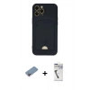 MARSİLYAN™- iPhone 12 Pro Max Kılıf Vadi Çizgi Prime - Şeffaf Uv Polymer Nano Ekran Koruyucu + Pembe Shine Kamera Lens Koruma Cam