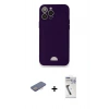 MARSİLYAN™- iPhone 12 Pro Max Kılıf Vadi Çizgi Prime - Şeffaf Uv Polymer Nano Ekran Koruyucu + Renkli Kamera Lens Koruma Cam - PE