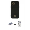 MARSİLYAN™- iPhone 12 Pro Max Kılıf Vadi Çizgi Prime - Şeffaf Uv Polymer Nano Ekran Koruyucu + Renkli Kamera Lens Koruma Cam - PE