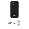 MARSİLYAN™- iPhone 12 Pro Max Kılıf Vadi Çizgi Prime - Şeffaf Uv Polymer Nano Ekran Koruyucu + Renkli Kamera Lens Koruma Cam - SI