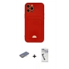 MARSİLYAN™- iPhone 12 Pro Max Kılıf Vadi Çizgi Prime - Şeffaf Uv Polymer Nano Ekran Koruyucu + Renkli Kamera Lens Koruma Cam - SI