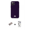 MARSİLYAN™- iPhone 12 Pro Max Kılıf Vadi Çizgi Prime - Şeffaf Uv Polymer Nano Ekran Koruyucu + Shine Kamera Lens Koruma Cam - SABE