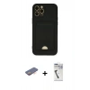 MARSİLYAN™- iPhone 12 Pro Max Kılıf Vadi Çizgi Prime - Şeffaf Uv Polymer Nano Ekran Koruyucu + Renkli Kamera Lens Koruma Cam - TU