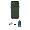 MARSİLYAN™- iPhone 12 Pro Max Kılıf Vadi Çizgi Prime - Siyah 18D Cam Ekran Koruyucu + Shine Kamera Lens Koruma Cam - MI
