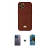 MARSİLYAN™- iPhone 12 Pro Max Kılıf Vadi Çizgi Prime - Siyah 18D Cam Ekran Koruyucu + Neon Fosforlu Kamera Lens - MI