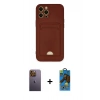 MARSİLYAN™- iPhone 12 Pro Max Kılıf Vadi Çizgi Prime - Siyah 18D Cam Ekran Koruyucu + Sarı Neon Fosforlu Kamera Lens