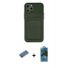 MARSİLYAN™- iPhone 12 Pro Max Kılıf Vadi Çizgi Prime - Siyah 18D Cam Ekran Koruyucu + Shine Kamera Lens Koruma Cam - GD