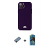 MARSİLYAN™- iPhone 12 Pro Max Kılıf Vadi Çizgi Prime - Siyah 18D Cam Ekran Koruyucu + Shine Kamera Lens Koruma Cam - SH