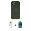 MARSİLYAN™- iPhone 12 Pro Max Kılıf Vadi Çizgi Prime - Siyah 18D Cam Ekran Koruyucu + Shine Kamera Lens - LT