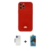 MARSİLYAN™- iPhone 12 Pro Max Kılıf Vadi Çizgi Prime - Siyah 18D Cam Ekran Koruyucu + Shine Kamera Lens - LT