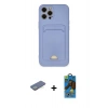 MARSİLYAN™- iPhone 12 Pro Max Kılıf Vadi Çizgi Prime - Siyah 18D Cam Ekran Koruyucu + Renkli Kamera Lens Koruma Cam - YL