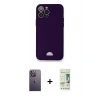 MARSİLYAN™- iPhone 12 Pro Max Kılıf Vadi Çizgi Prime - Siyah 20D Premium Cam Ekran Koruyucu + Neon Fosforlu Kamera Lens - BZ