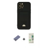 MARSİLYAN™- iPhone 12 Pro Max Kılıf Vadi Çizgi Prime - Siyah 20D Premium Cam Ekran Koruyucu + Metal Kamera Lens Koruma Cam - GD