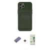 MARSİLYAN™- iPhone 12 Pro Max Kılıf Vadi Çizgi Prime - Siyah 20D Premium Cam Ekran Koruyucu + Metal Kamera Lens Koruma Cam - GD