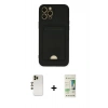 MARSİLYAN™- iPhone 12 Pro Max Kılıf Vadi Çizgi Prime - Siyah 20D Premium Cam Ekran Koruyucu + Shine Kamera Lens - GD