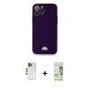 MARSİLYAN™- iPhone 12 Pro Max Kılıf Vadi Çizgi Prime - Siyah 20D Premium Cam Ekran Koruyucu + Shine Kamera Lens - GD