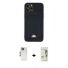 MARSİLYAN™- iPhone 12 Pro Max Kılıf Vadi Çizgi Prime - Siyah 20D Premium Cam Ekran Koruyucu + Shine Kamera Lens - GD