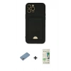 MARSİLYAN™- iPhone 12 Pro Max Kılıf Vadi Çizgi Prime - Siyah 20D Premium Cam Ekran Koruyucu + Shine Kamera Lens Koruma Cam - GS