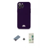 MARSİLYAN™- iPhone 12 Pro Max Kılıf Vadi Çizgi Prime - Siyah 20D Premium Cam Ekran Koruyucu + Metal Kamera Lens Koruma Cam - KI