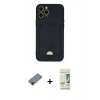 MARSİLYAN™- iPhone 12 Pro Max Kılıf Vadi Çizgi Prime - Siyah 20D Premium Cam Ekran Koruyucu + Metal Kamera Lens Koruma Cam - KI
